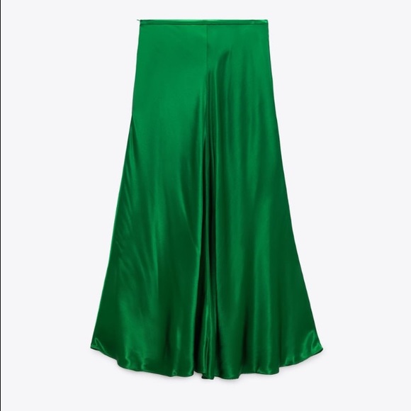 Zara Skirts Nwt Zara Satin Effect Midi Skirt Poshmark